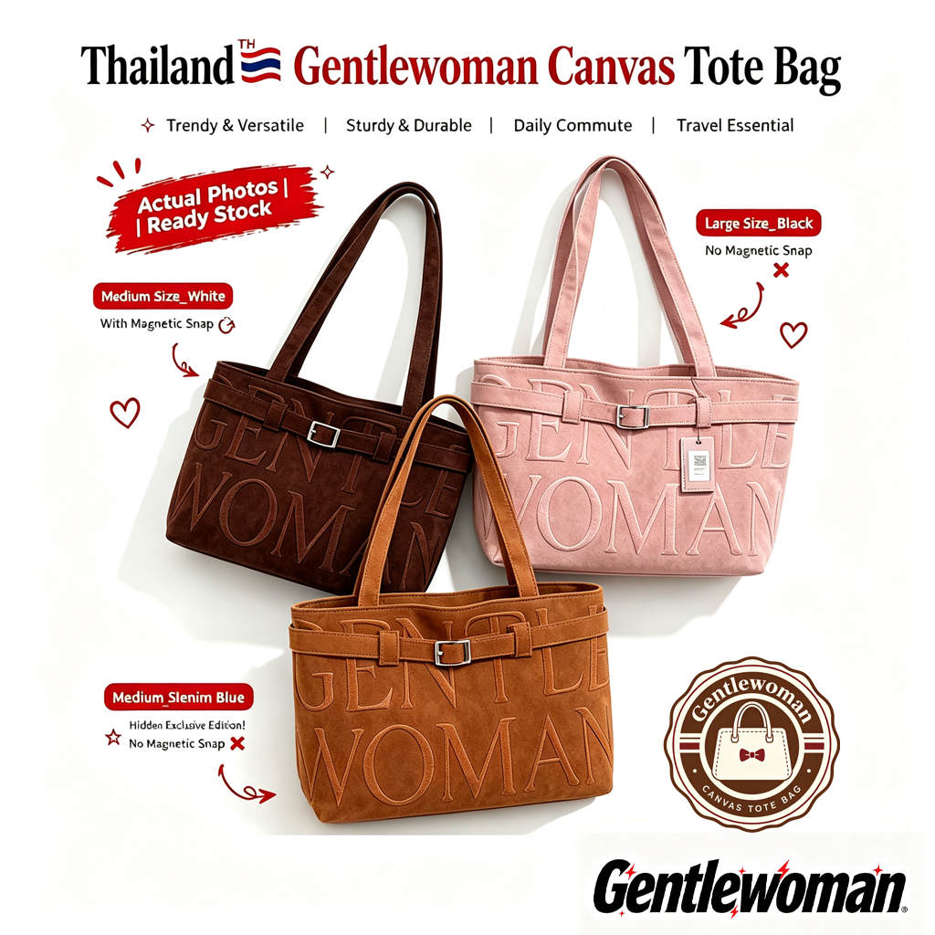 Gentlewoman Suede Ballerina Bag GW belle Bag แท้ กระเป๋า กระเป๋าบัลเล่ต์ Shoulder #ขายดี กระเป๋าบัลเล่ต์ กระเป๋าสะพายไหล่ Official gentlewomen กระเป๋า