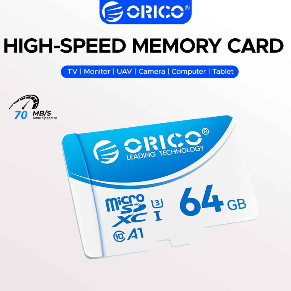ORICO 64GB TF Card Micro SD Card U3 V30 A1 Class10 ความเร็วสูง 70 เมกะไบต์/วินาที 4K การ์ดหน่วยความจ