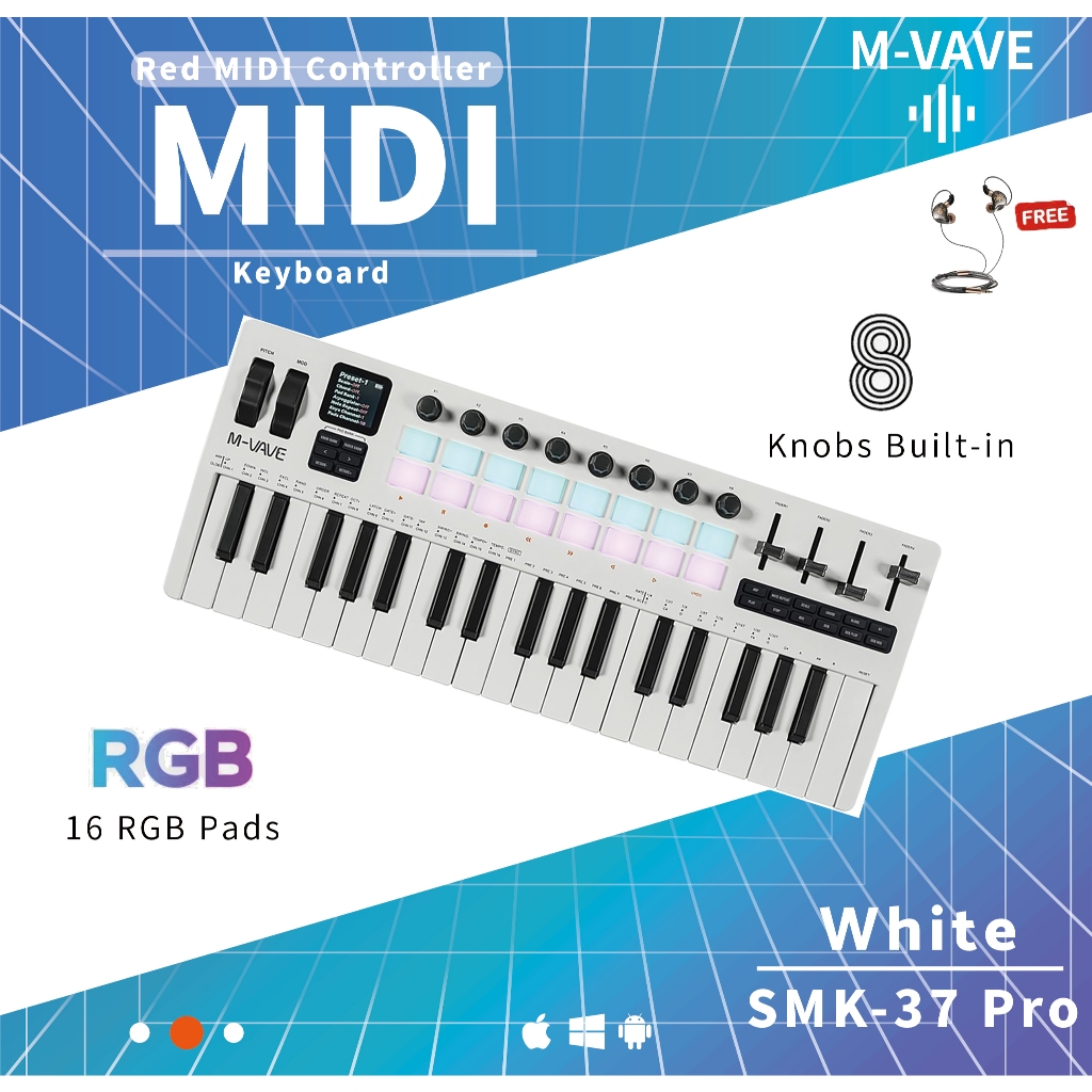 M-VAVE SMK-37 PRO Series คีย์บอร์ดใบ้ M Vave SMK37 PRO Midi Keyboard