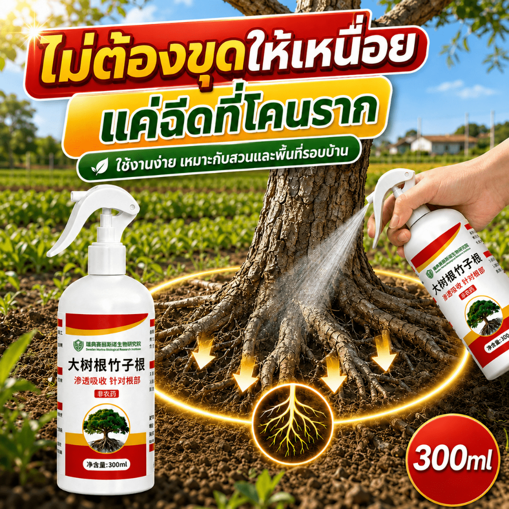 เห็นผลชัดมาก AL ยาฆ่าต้นไม้ใหญ่ 300ml ฉีดง่าย ไม่ต้องออกแรงขุด ซึมลึกถึงบริเวณราก หมดปัญหารากไม้กวนใจ