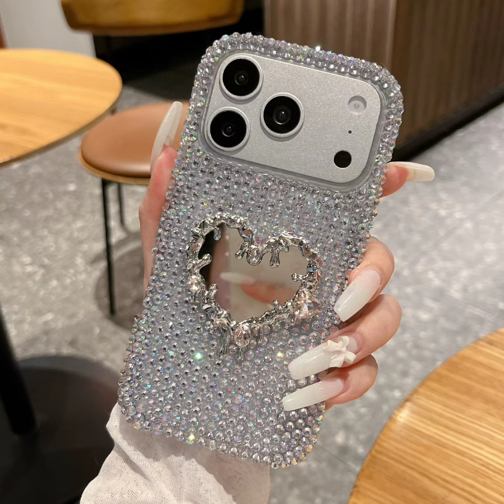 เคสเพชรเต็ม Samsung Z Flip45678 7FE เคสโทรศัพท์ Fold45678 8ultra เคส Rhinestone OPPO FindN3Flip/N2Fl