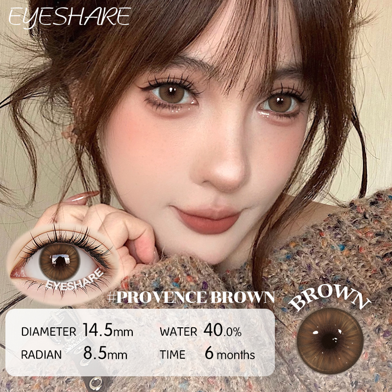 Eyeshare คอนแทคเลนส์สีน้ำตาล ปริมาณน้ำ40% BC8.5 ราย 6เดือน ค่าสายตา0.00 2ชิ้น