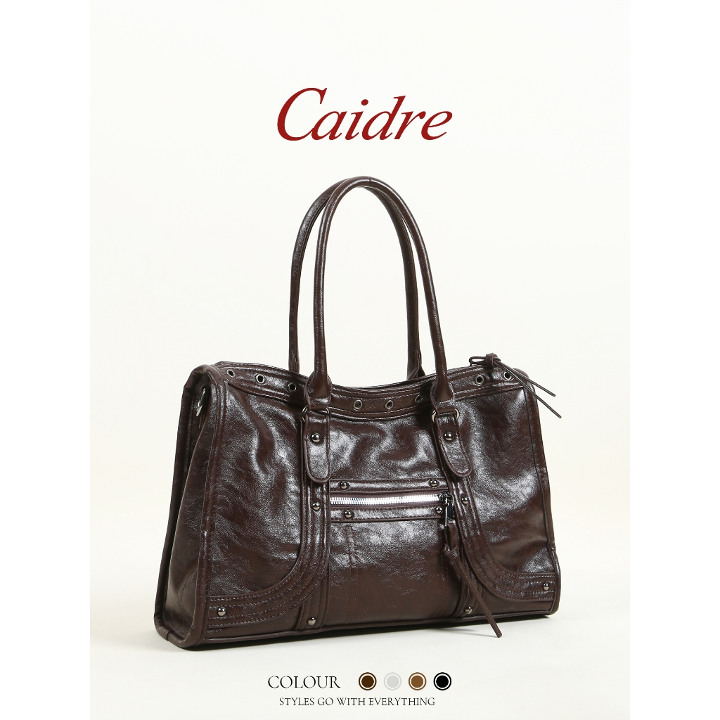Caidre Niche Retro Tote Bag Lazy Ladies Commuter Handbag