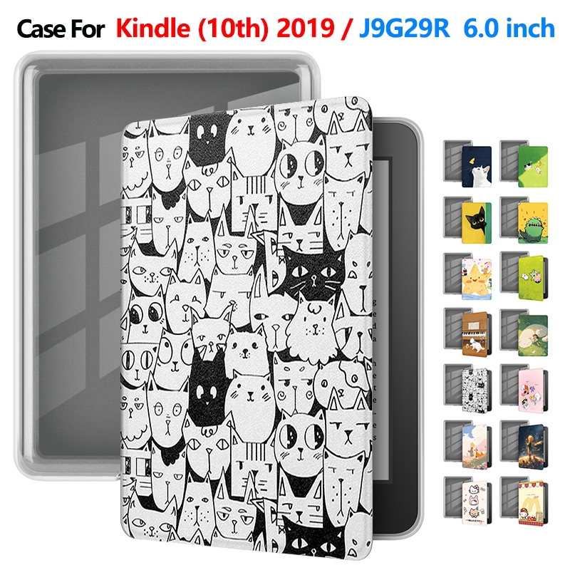 E-Book Flip Cover สําหรับ Kindle (10th Generation) 2019 6.0 นิ้ว J9G29R เคสอะคริลิคลายการ์ตูนน่ารัก