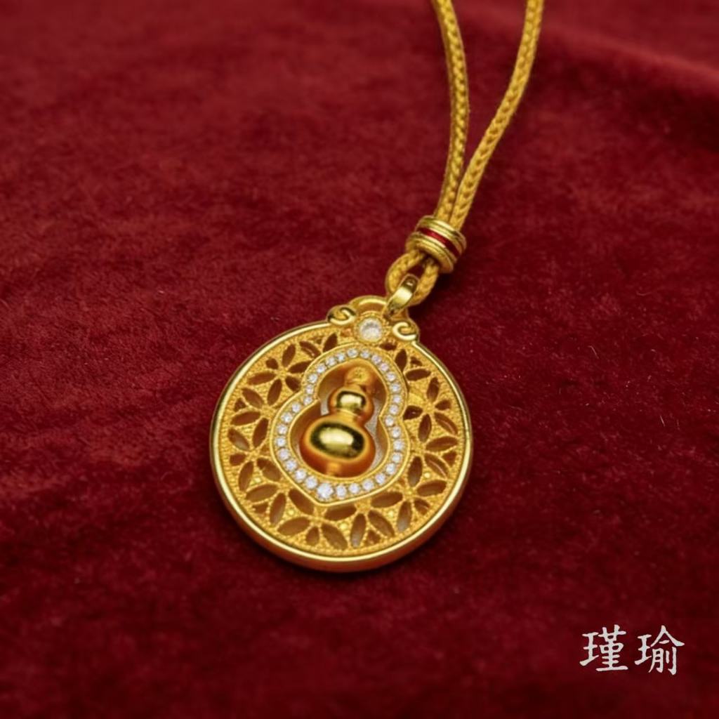 JINYU/Weixiang Classic All-Match K04975 Classic Gourd Sparkling Compass Necklace 49282 (Gold Plated)