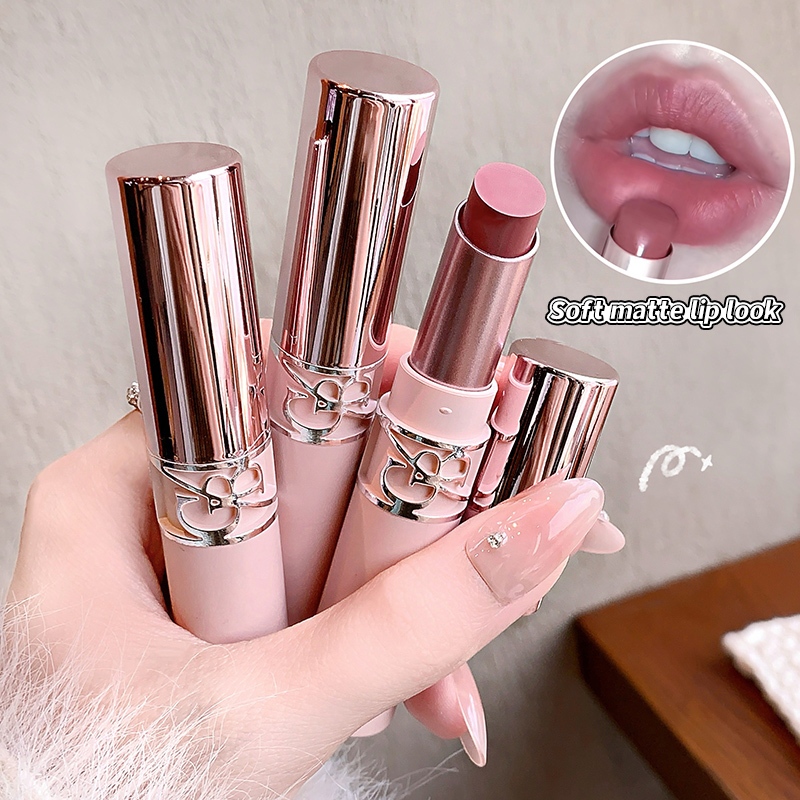 Bily Bear Nude Matte ลิปสติก Soft Velvet Mist Finish No-makeup Look Transfer-resistant Long Wear Brightening Daily Lip Makeup สําหรับผู้เริ่มต้น NO.BL016