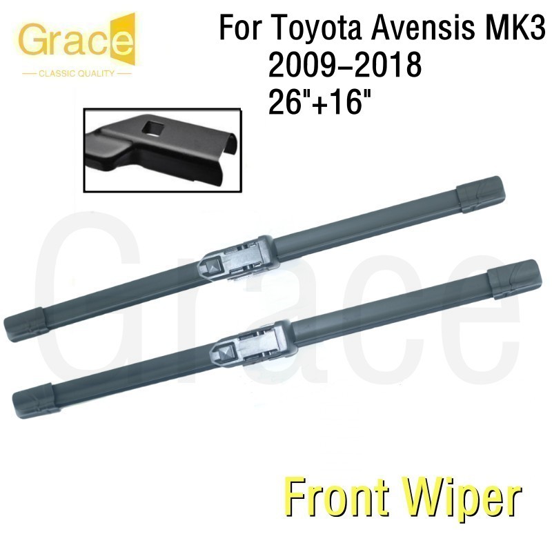 ใบปัดน้ําฝนกระจกหน้าสําหรับ Toyota Avensis MK3 T27 T270 2009-2018 3x กระจกกระจก 26"16
