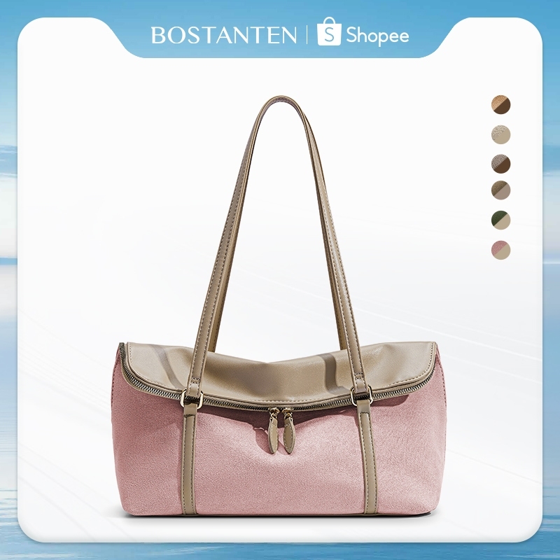 BOSTANTEN Book Tote Bag กระเป๋าสะพายไหล่ผู้หญิง ทรงคลาสสิก ความจุใหญ่ ดีไซน์ทันสมัย สไตล์เรียบง่าย ใช้งานอเนกประสงค์ เหมาะสำหรับทุกโอกาส