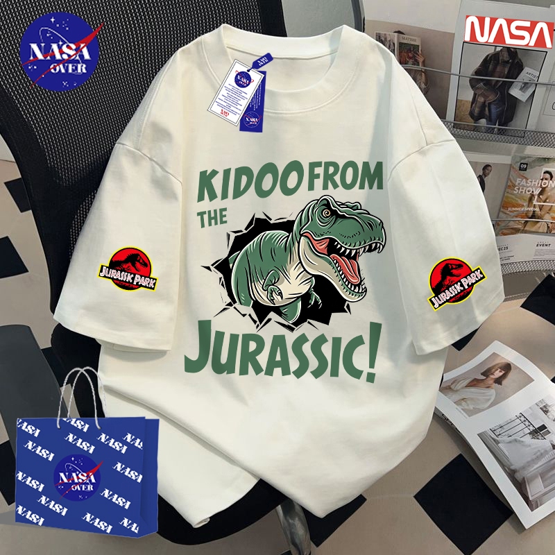 【ของพร้อมส่ง ส่งใน 24 ชั่วโมง】 NASA ยูนิเซ็กส์ ฤดูร้อน แขนสั้น วินเทจ ลาย T-Rex ทรงใหญ่ เทรนด์ คอกลม เสื้อคอตตอน YG5228