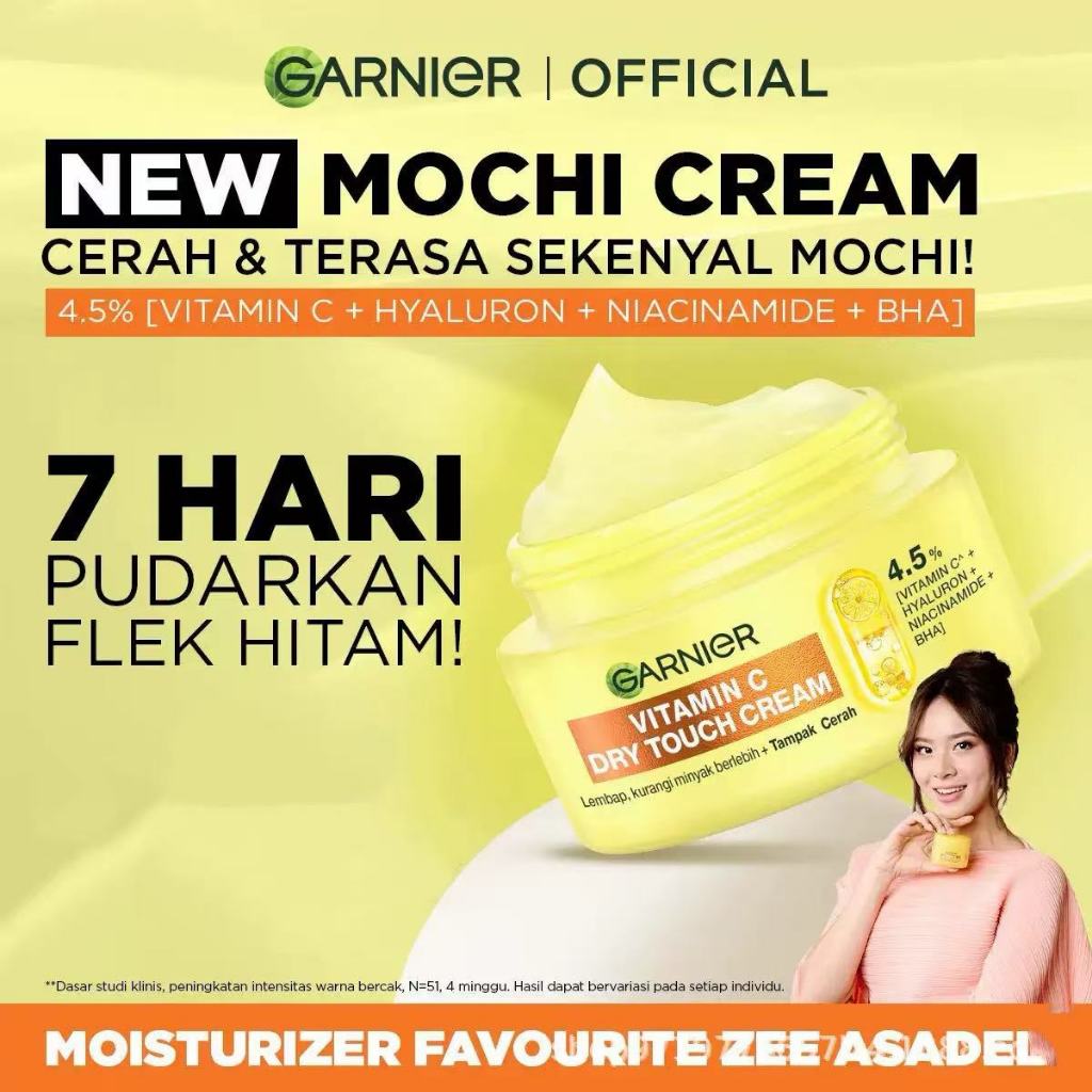 Garnier Vitamin C Dry Touch Cream Moisturizer สําหรับจุดด่างดําและผิวหมองคล้ํา Long Lasting Moisturi
