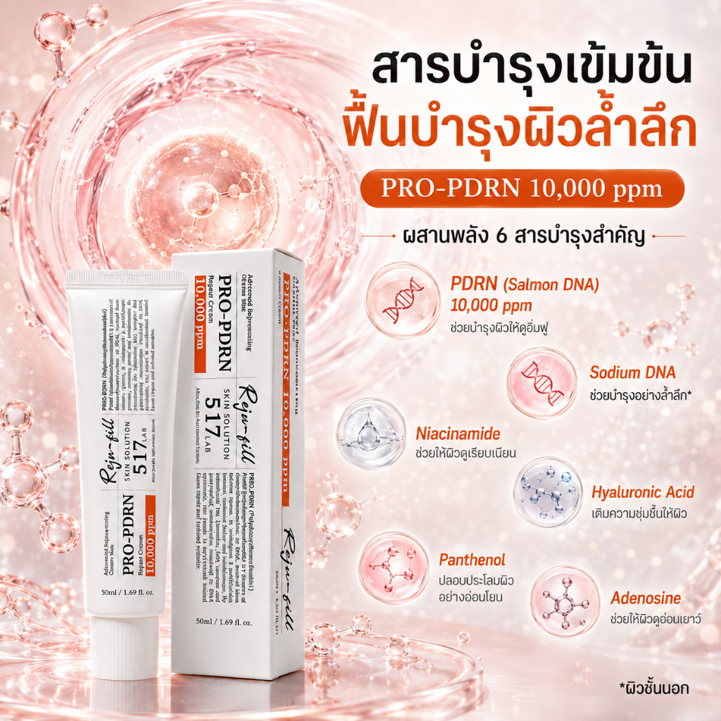Reju‑fill 517 LAB PRO‑PDRN Repair Cream 10000ppm บำรุงผิวหลังทำสกินแคร์ ฟื้นฟูผิวอ่อนแอ ให้ความชุ่มชื้นยาวนาน