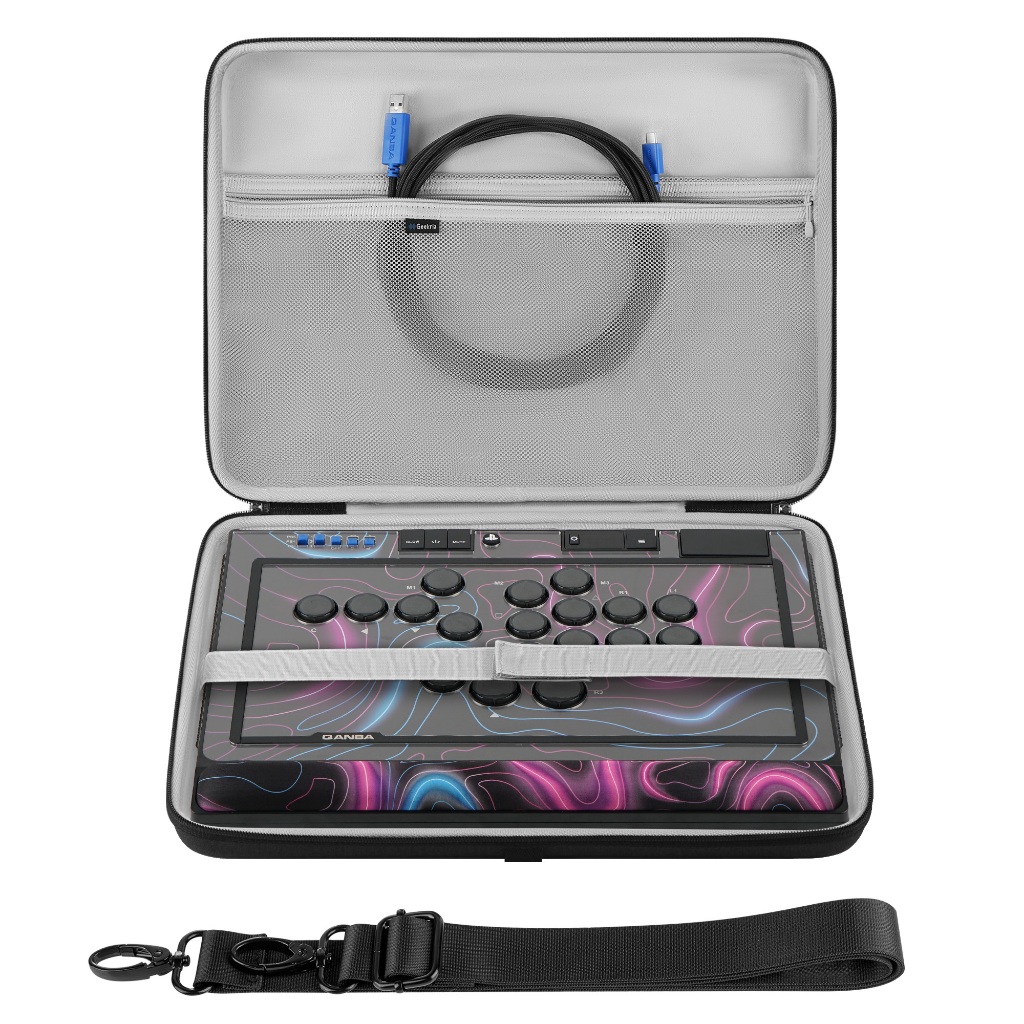 Geekria Hard Case ใช้งานร่วมกับ Qanba Sapphire S1 Arcade Controller, กระเป๋าเปลือกแข็ง Protable (สีเ