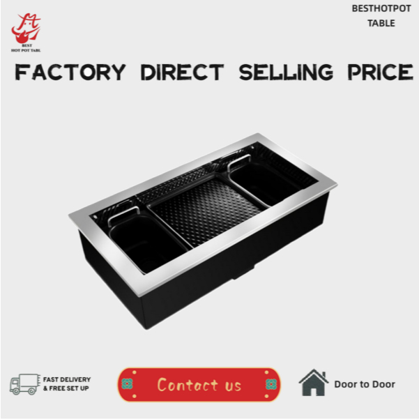 อุปกรณ์ร้านอาหารหม้อไฟหม้อไฟและโต๊ะ Bbq/2 In 1 Bbq Grill Hot Pot