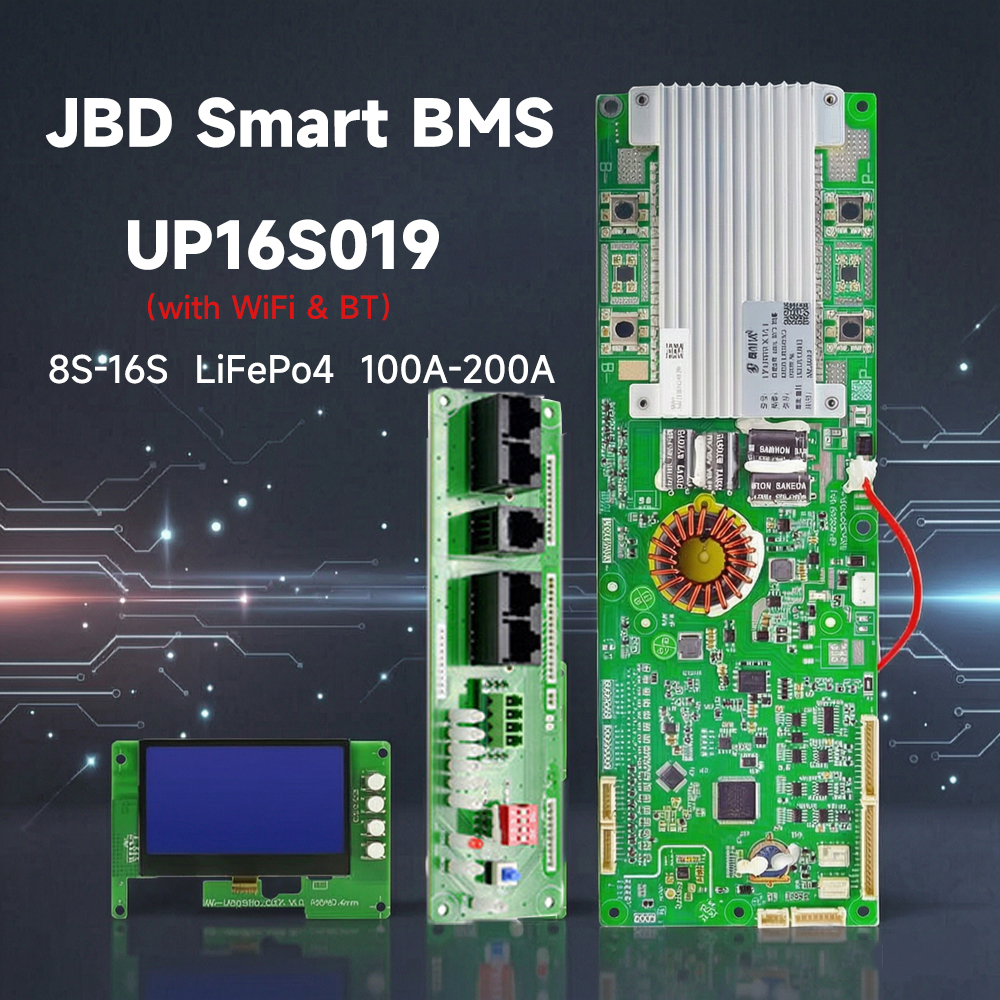 JBD สมาร์ท BMS UP16S019 Wifi บลูทูธ 16S 48V 100A 200A สมาร์ทครอบครัว Energy Storage Syestm BMS RS485