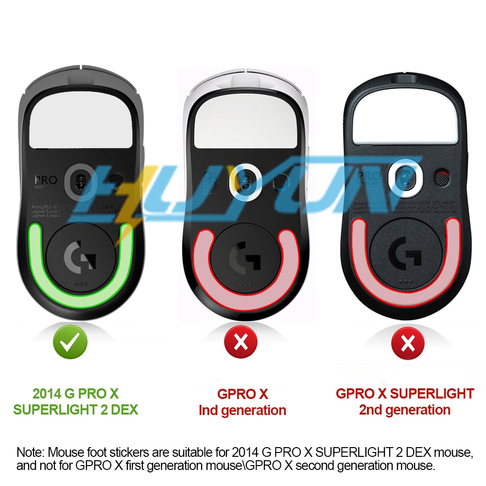 รองเท้าสเก็ตฟุตเมาส์โค้งมน 2 ชุดสําหรับเมาส์สําหรับเล่นเกม Logitech GPRO SUPERLIGHT 2 DEX