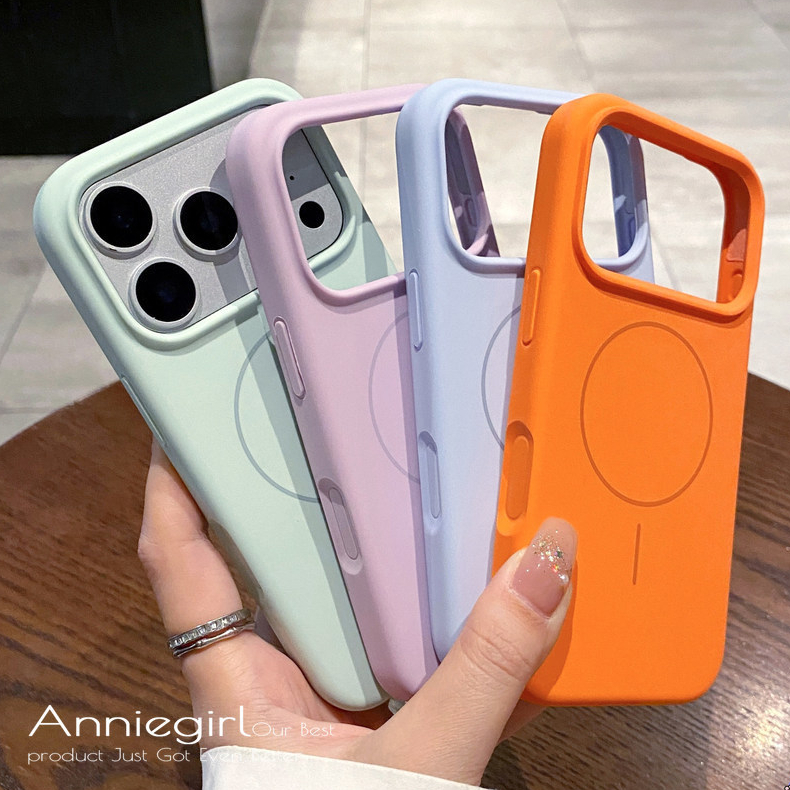 ซิลิโคนที่เรียบง่ายเคสโทรศัพท์แม่เหล็กสําหรับ ไอโฟน 17 16 15 14 Pro Max 16plus 12/13 ProMax 11 สกปรกทนไร้สายชาร์จกันกระแทกโทรศัพท์ฝาหลัง