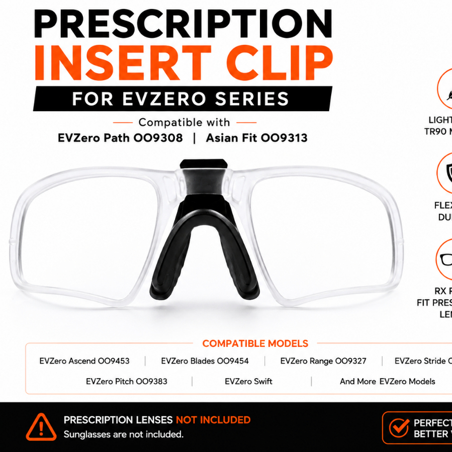 Haloak Prescription Insert Clip with Black Nose Pad Compatible with Oky EVZero Path OO9308 / Asian F
