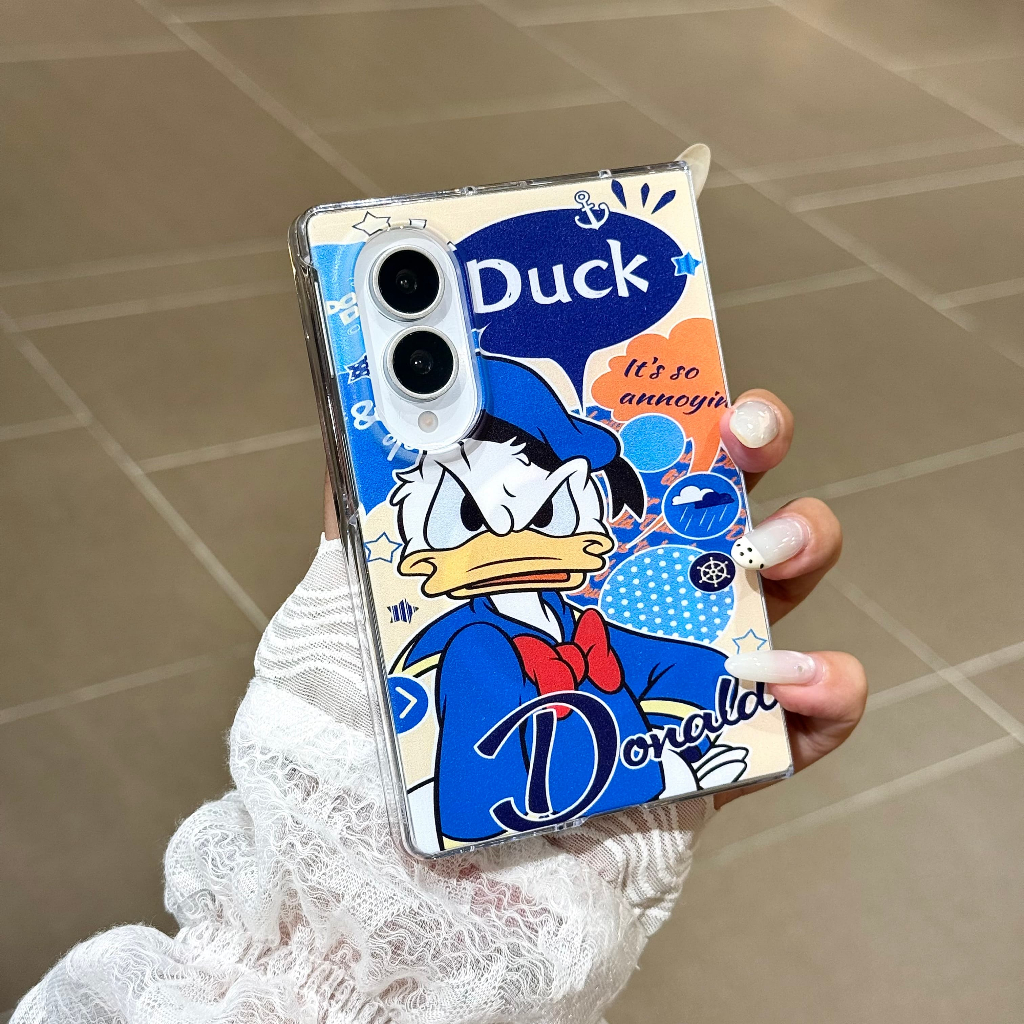For Samsung Galaxy Z Fold8 Wide Z Fold8Ultra/7/6 Case การ์ตูน Donald Duck Magnetic โครงยึด กันกระแทก