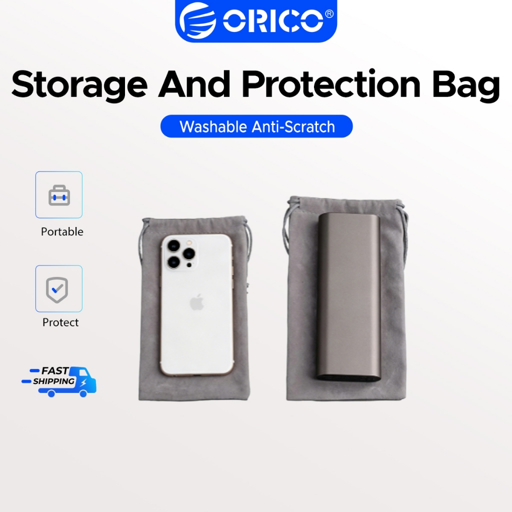 ORICO Velvet Drawstring Pouch สําหรับโทรศัพท์และ Powerbank