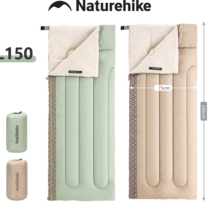 ถุงนอน Naturehike รุ่น NH20MSD05 ใยฝ้ายเนื้อนุ่ม น้ำหนัก 850 กรัม เหมาะสำหรับฤดูใบไม้ผลิและฤดูใบไม้ร