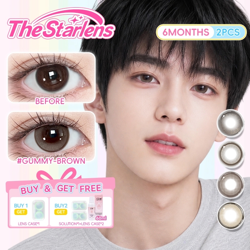 Starlens 1 คู่ คอนแทคเลนส์ DIA14.2-14.5 มม. เลนส์ใหญ่ธรรมชาติ Half-year Disposable