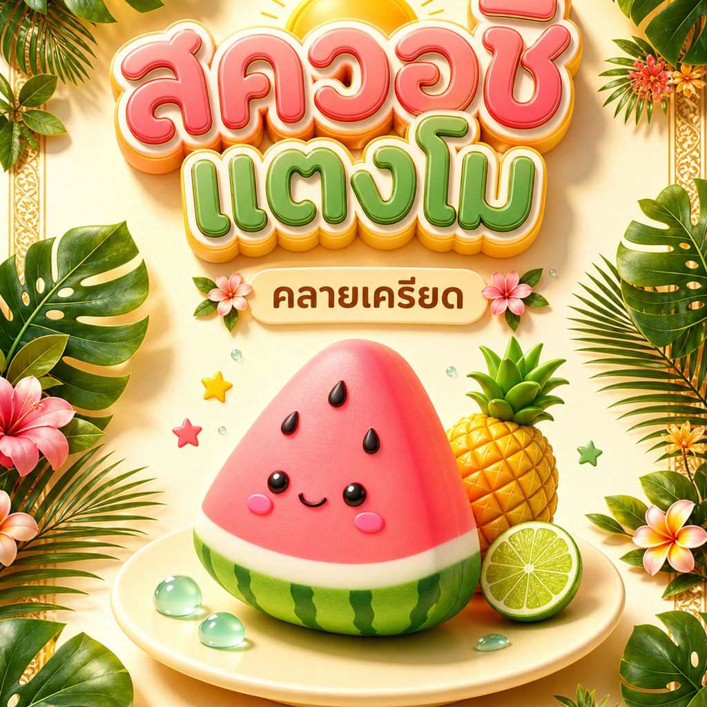 FSL แต่งหน้าผ่อนคลายแตงโมบีบของเล่นผลไม้น่ารักฟื้นตัวช้าสําหรับเด็กบรรเทาความเครียด