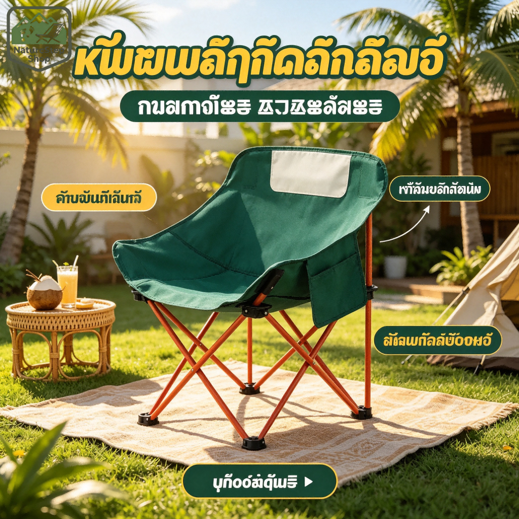 ดวงจันทร์ เก้าอี้ผ้าแบนตั้งแคมป์เก้าอี้ขี้เกียจระบายอากาศสวมทนผ้าแบบบูรณาการกว้างนั่งรู้สึกห่อดีจัดเก็บง่ายพร้อมถุงเก็บกลางแจ้งตกปลาชายหาดพัก