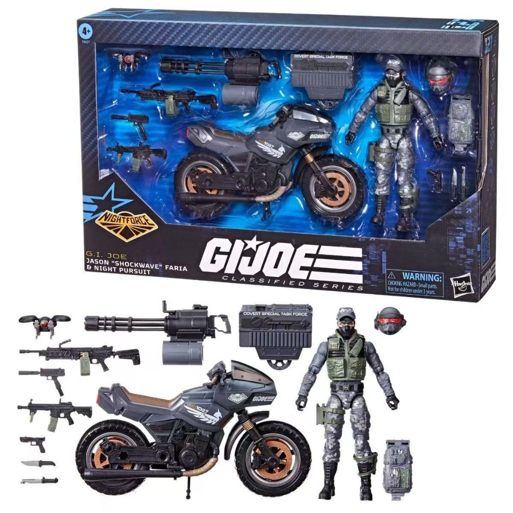 ในสต็อก GI Joe GI Joe Classified Series 6 "127 Night Force Jason Shockwave Faria Cycle Action Figure