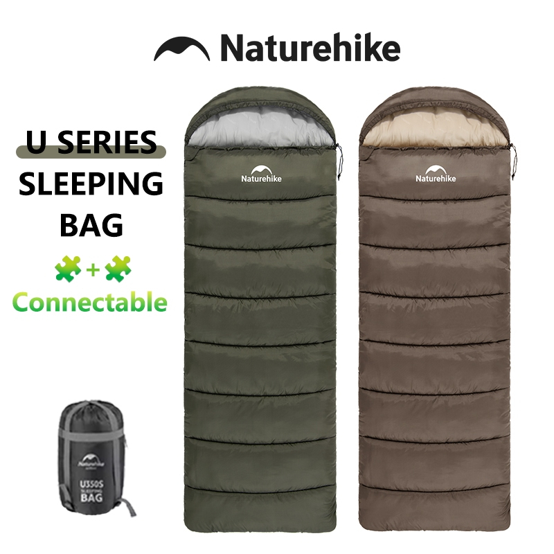 ถุงนอน Naturehike ซีรีส์ U รุ่น U350 ใยฝ้าย น้ำหนักเบา อบอุ่น เหมาะหน้าหนาว เชื่อมต่อกันได้ ใช้เดินทาง ตั้งแคมป์ และปีนเขา