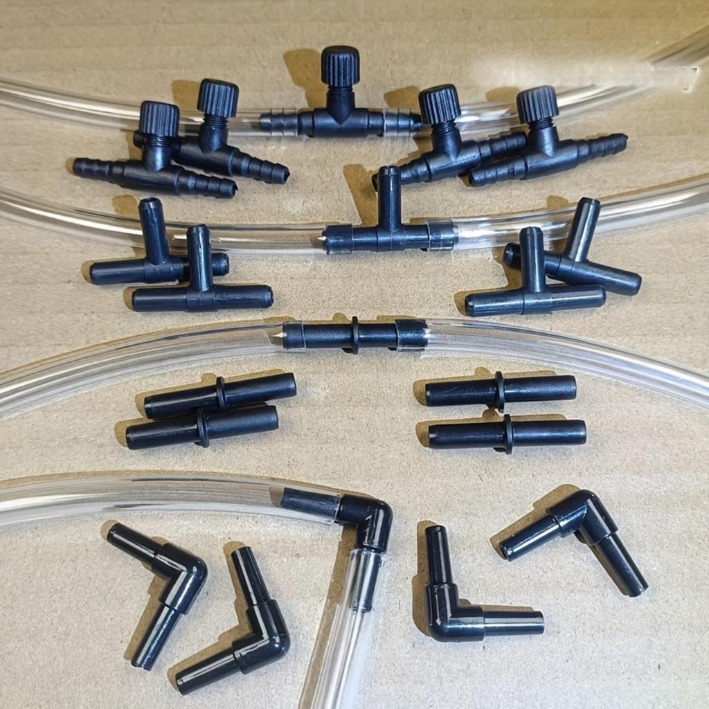 4 มม.Aquarium Air Line Connectors Air ท่อวาล์วตรวจสอบวาล์ว L Connector อุปกรณ์เสริมถังปลา