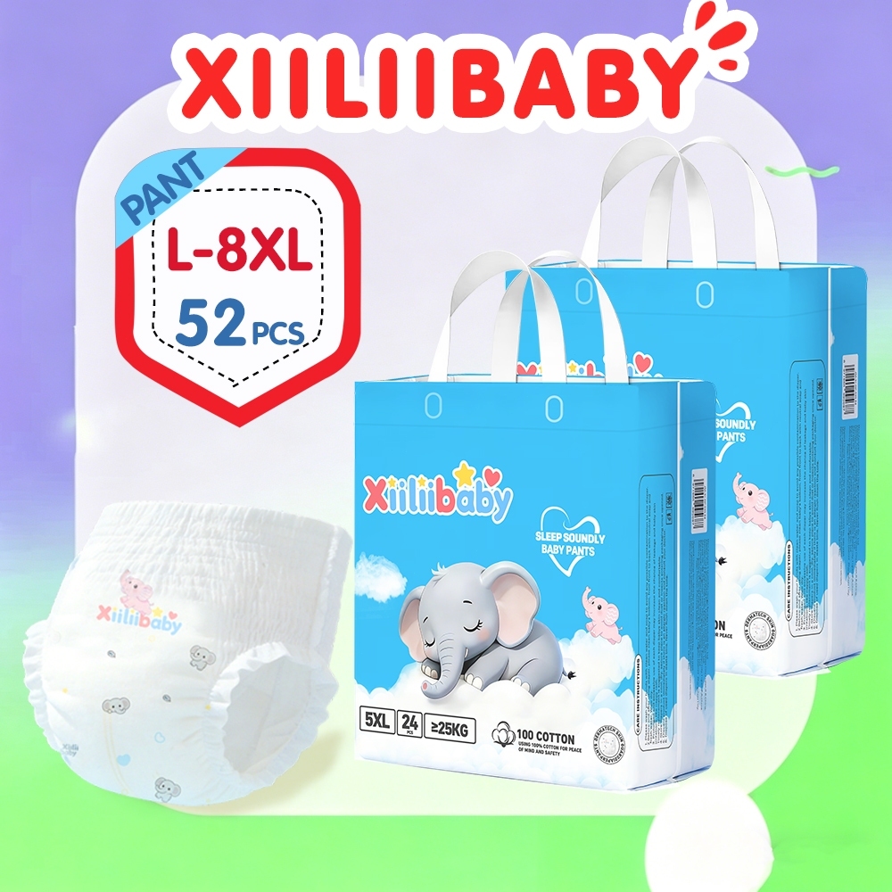 B1T1Xiiliibaby ผ้าอ้อมเด็ก L ถึง 8XL 30-52pcs กางเกงดึงขนาดเต็ม