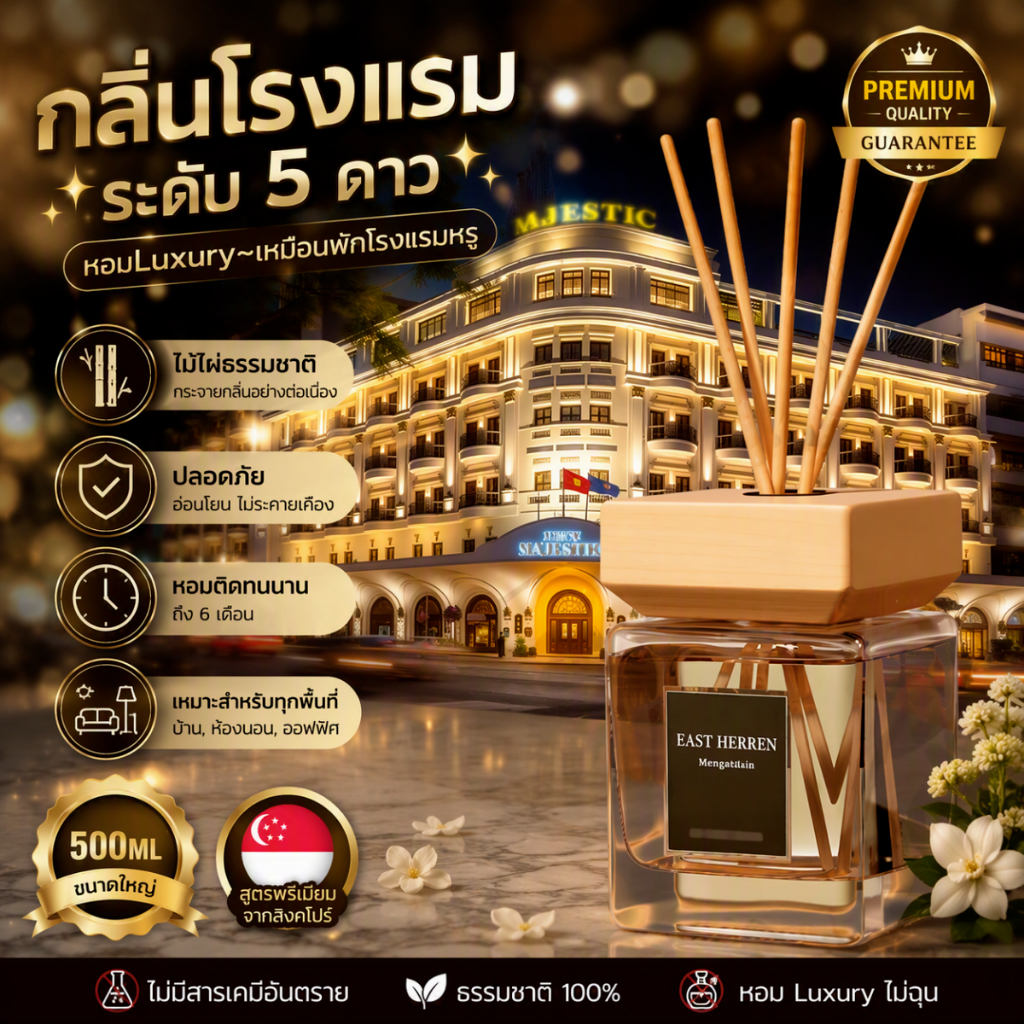 【⭐กลิ่นโรงแรมระดับ 5 ดาว✨】ACECHACE เครื่องกระจายกลิ่นไม้ไผ่ 500ml หอมติดทน 6 เดือน ธรรมชาติปลอดภัย สำหรับคนรักไลฟ์สไตล์หรู