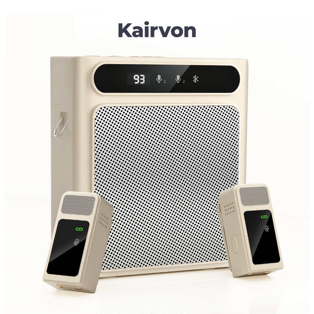 Kairvon เครื่องขยายเสียงไร้สาย 5.4 ไมโครโฟนปกบลูทูธสําหรับการสอนการประชุมคําพูด