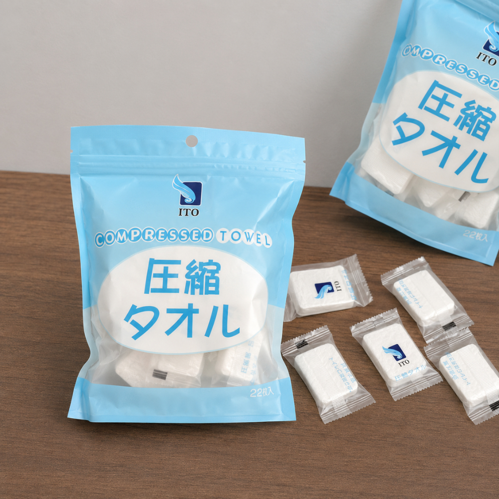 ITO ผ้าขนหนูบีบอัด 22 ชิ้น ขนาดใหญ่ เนื้อหนา ห่อแยกชิ้น พกพาง่าย Travel Camping Face Cleansing Free Gift