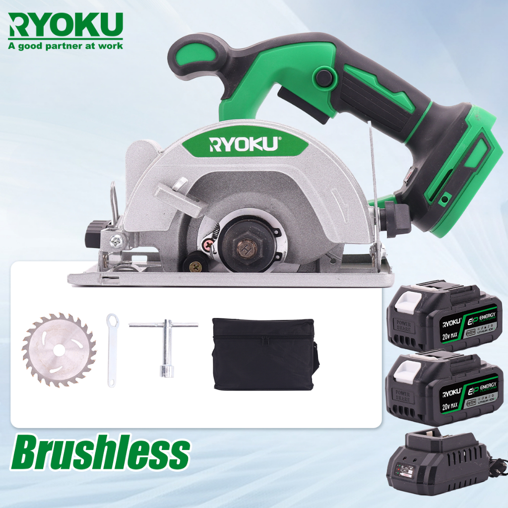 RYOKU 20V มอเตอร์ไร้แปรงถ่าน จิ๊กซอว์วงเดือน (125mm) – ปรับความเร็ว 3 ระดับ ตัดมีประสิทธิภาพ อิสระไร้สายระดับมืออาชีพ