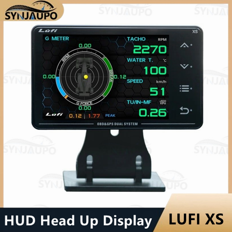 LUFI XS Gauge Multi-function OBD + GPS Head-up Display Turbo Boost น้ํามันความดันอุณหภูมิ G ค่า Gyro