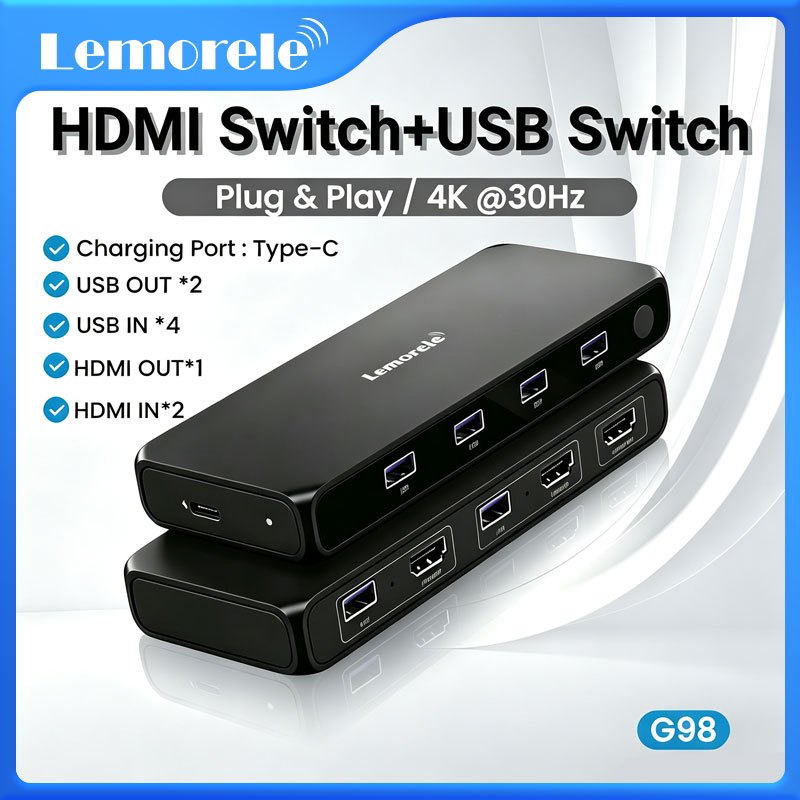 Lemorele Hdmi Switch Usb Hdmi Switcher 4K KVM Switch HDMI Splitter สําหรับ PS4 HDTV