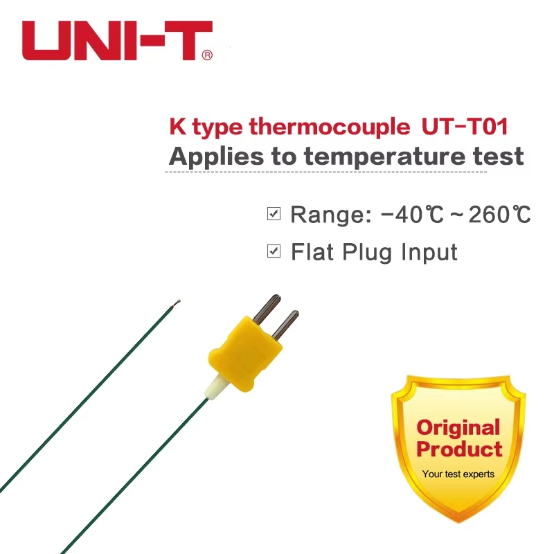UNI-T UT-T01 อินพุตปลั๊กแบนเทอร์โมคัปเปิลชนิด K -40-260°C สําหรับ UT320D UT320A