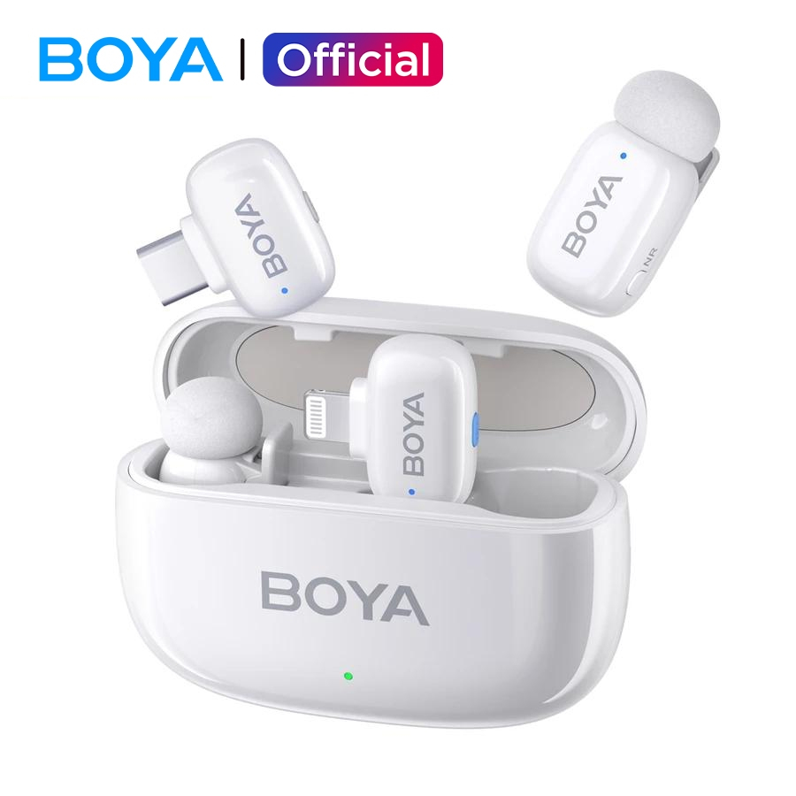 BOYA Mini Wireless Lavalier ไมโครโฟนลดเสียงรบกวน Mini Mic สําหรับ IOS Type-C Audio Video