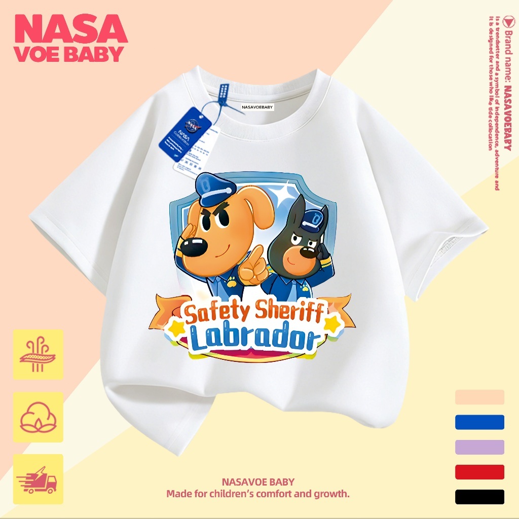 【ส่งเร็ว 24ชม】 เสื้อยืดเด็ก ตำรวจลากราดอร์ ลายการ์ตูน ี ไม่ต้องรีด ระบายอากาศดี 1-13 ปี