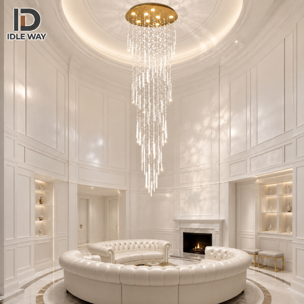 IDLEWAY โคมระย้าคริสตัล WD5365 โคมไฟแขวน โคมไฟเพดาน หรูหรา สำหรับวิลล่า บ้าน ห้องโถง บันได ตกแต่งบ้าน