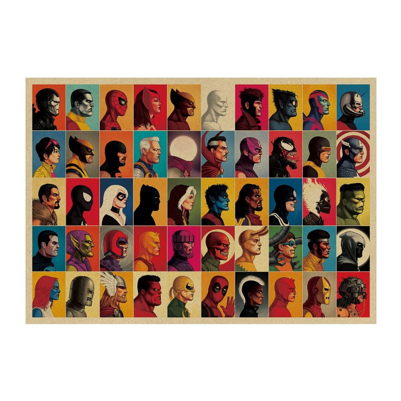 โปสเตอร์กระดาษคราฟท์ลาย Marvel Series / Retro ขนาด 51X36 ซม