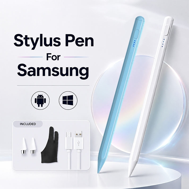 ปากกาสไตลัสสำหรับGalaxyTabA11 A11 A9 A8 S9 S8 S7 FE S6 Lite Stylus Pen ดินสอวาดภาพ จดโน้ต ไม่ต้องต่อ Bluetooth Capacitive Universal