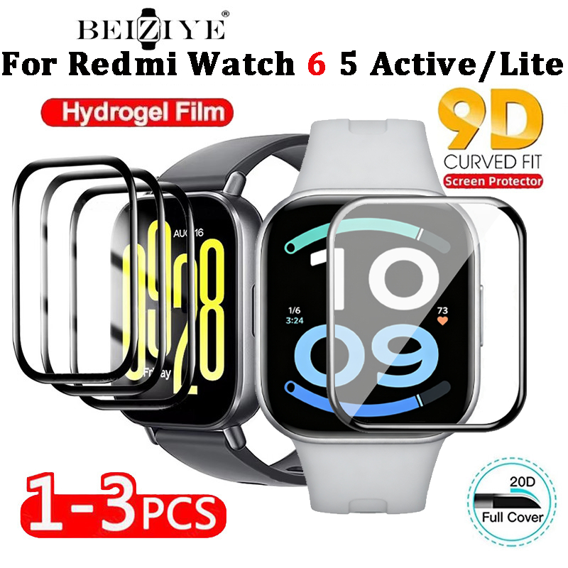 1-3PCS 3Dโค้งป้องกันฟิล์มสําหรับ Redmi Watch 6 Active/5 Active Softป้องกันAnti-Scratchป้องกันหน้าจอสําหรับ Xiaomi Redmi Watch 6 Lite/5 Lite อุปกรณ์เสริมไม่แก้ว