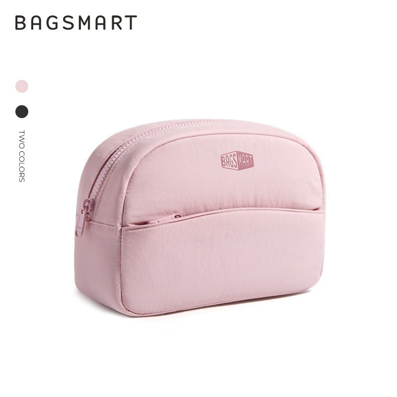 BAGSMART กระเป๋าแต่งหน้า กระเป๋าเดินทาง กระเป๋าแต่งหน้าน่ารัก เครื่องสําอางความจุขนาดใหญ่สําหรับผู้หญิง แต่งหน้าเปิดกว้าง Travel Essentials อุปกรณ์อุปกรณ์อาบน้ําแปรง