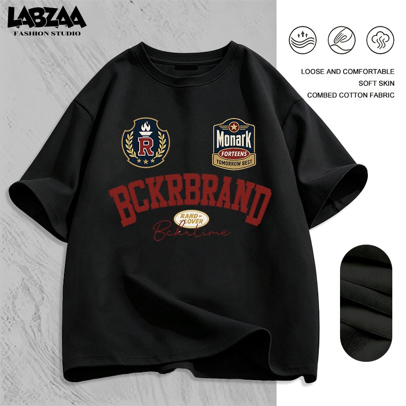 【จัดส่งจากกรุงเทพฯ】LABZAA สไตล์เกาหลี ทรงหลวม ระบายอากาศ ลายเสื้อแขนแยกสีตราป้าย YG3819