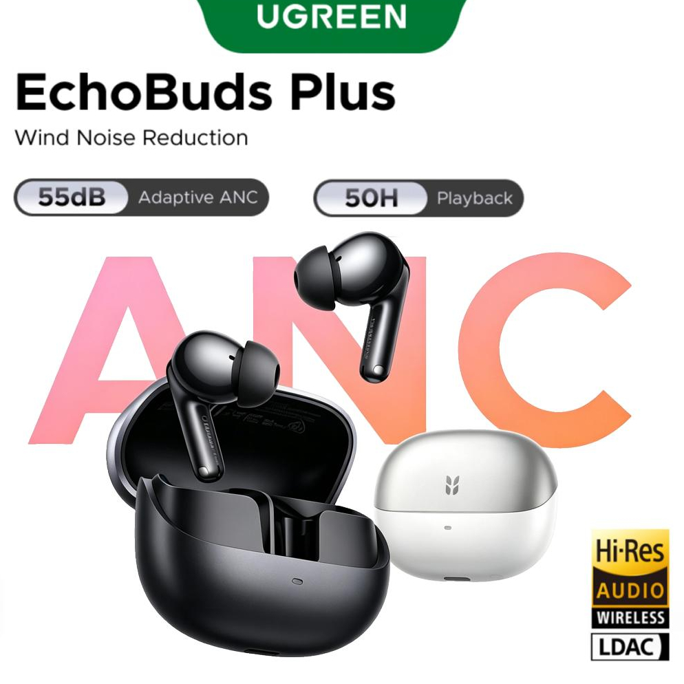UGREEN HiTune T8 ระบบลดเสียงรบกวน ANC 50ชม. รองรับเสียง Hi-Res และถอดรหัสเสียง LDAC โหมดตัดรบกวน 4 แบบ รองรับAPP รองรับหลายอุปกรณ์ iPhone 17 Pro Max HUAWEI Samsung