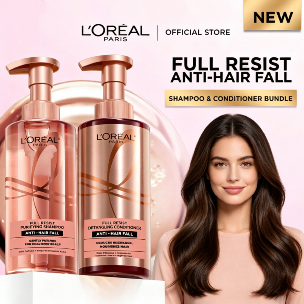 NEW LOréal Paris Elseve Full Resist Anti-Hair Fall Shampoo and Conditioner Bundle