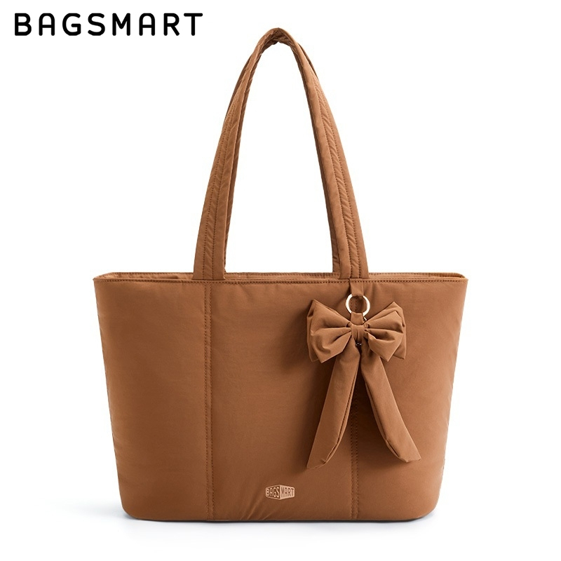 BAGSMART กระเป๋าเดินทาง Bowknot ผู้หญิงกันน้ำน้ำหนักเบากระเป๋าสะพาย, กระเป๋าด้านหน้า