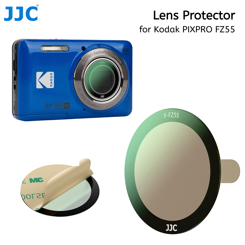 JJC KODAK PIXPRO FZ55 เลนส์ป้องกันฟิล์มฟิล์มกระจกนิรภัย AR เคลือบ, ป้องกันรังสียูวี 95.8% การส่งผ่าน